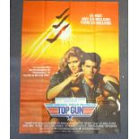 TOP GUN (1986) - French 'Grande' film poster - TOM CRUISE - 46" x 62.5" (117 x 159 cm) - Folded (