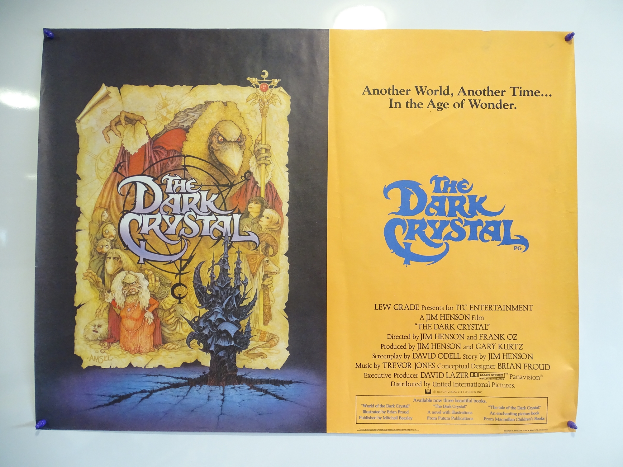 DARK CRYSTAL (1982) - British UK Quad - Jim Henson's dark fantasy - Richard Amsel artwork - 30" x