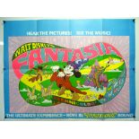 WALT DISNEY: FANTASIA (1976 Release) - UK Quad Film Poster - The Sorceror's Apprentice, Mickey Mouse