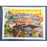 ALL QUIET ON THE WESTERN FRONT (1930) - British UK Quad - This colourful, stone-litho style poster