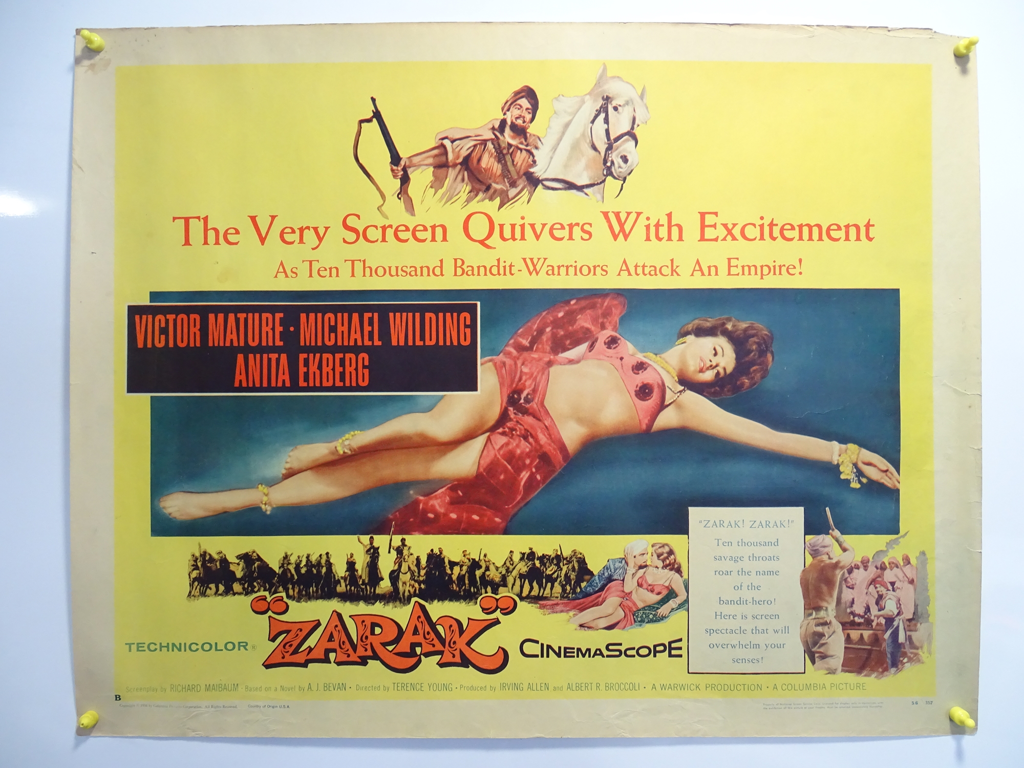 A group of US Half Sheet movie posters comprising: ZARAK (1956), THE YOUNG DOCTORS (1961), THE