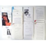 A large quantity of mixed memorabilia and paperwork including scripts and correspondence for both