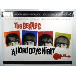 A HARD DAY'S NIGHT (1964 - 2000 re-release) - THE BEATLES first full-length film UK Quad Film Poster