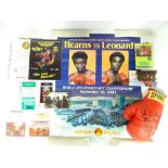 A large quantity of boxing related memorabilia to include an autographed EVANDER HOLYFIELD signed