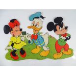 A group of DISNEY table top cardboard standees comprising: MICKEY AND MINNIE, THREE LITTLE PIGS,