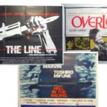 A group of three UK Quad war themed film posters comprising: HELL IN THE PACIFIC (1965), THE LINE (
