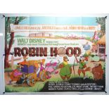 WALT DISNEY: ROBIN HOOD (1973) A group of 3 x UK Quad film posters (main, Quad, cut out characters