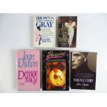 A group of mixed signed hard and paper back books including: TERENCE STAMP, JOAN DIDION and JOAN