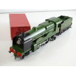 A HORNBY SERIES O gauge 20V electric No.2 Special 4-4-2 locomotive and tender in LNER green numbered