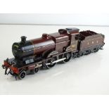 A HORNBY SERIES O gauge clockwork No.2 Special 4-4-0 locomotive and tender in LMS red numbered