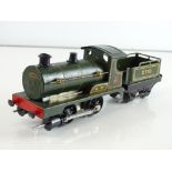 A HORNBY SERIES O gauge clockwork No.1 0-4-0 locomotive and tender in GWR green numbered 2710 - G