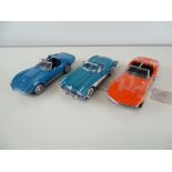 A group of diecast cars in 1:24 Scale by FRANKLIN MINT: comprising a 1968 Corvette Stingray, a