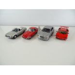 A group of diecast cars in 1:24 Scale by FRANKLIN MINT: comprising a Mercedes Benz 450 SL, a 1961