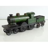 A large scale clockwork floor operating locomotive and tender by WHITANCO c.1912-1924 in GNR green