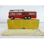 A rare RIVAROSSI MinoBus motorised trolleybus in red livery - in original box and with