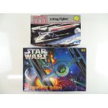A pair of STAR WARS plastic kits by MPC and AMT - comprising an 'X-Wing Fighter' together with an '