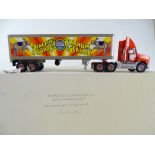 A 1:43 scale FRANKLIN MINT Mack Tractor Unit plus box trailer in Ringling Bros and Barnum & Bailey