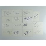 BRITISH ACTORS: A mixed group of signed cards comprising: KENNETH MOORE, SUSAN HAMPSHIRE, ARTHUR