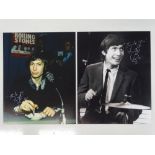 A pair of signed 10x8 photographs (one colour, one black/white) - CHARLIE WATTS - Drummer of The