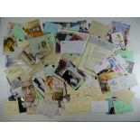 FILM & TV - A large lucky dip job lot of approx. 100+ signed cards, photographs etc of various