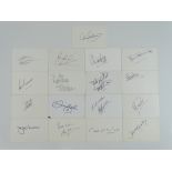 ENGLISH FOOTBALLERS: A mixed group of signed cards comprising: TEDDY SHERRINGHAM, GARY LINEKER,