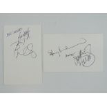 ABBA - A pair of signed cards - one containing autographs for BENNY ANDERSSON and AGNETHA FALTSKOG