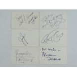 ALL THAT JAZZ: A mixed group of signed cards comprising: BLOSSOM DEARIE, MEL TORME, EARTHA KITT,