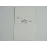 Best known as the drummer and singer for Genesis and for his solo career - PHIL COLLINS: Signed Card