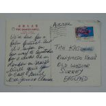 A handwritten and hand signed postcard to the Kastner family from JAMES and CLARISSA MASON - this