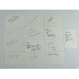 BRITISH ACTORS: A mixed group of signed cards comprising: JUDY GEESON, VIRGINIA MCKENNA, JOHN