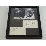 COMEDY: A framed and glazed display of black and white photographic still of WARREN MITCHELL and