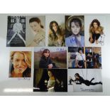 FEMALE FILM ACTORS - A group of signed colour and black/white photos of various female film
