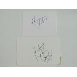 THE ROLLING STONES: A pair of signed cards comprising MICK JAGGER and CHARLIE WATTS - PROVENANCE: