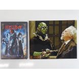 HELLBOY - JOHN HURT: A pair of signed items comprising a colour 10x8 from Hellboy together with a