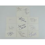 ALL THAT JAZZ: A mixed group of signed cards comprising: COUNT BASIE, BUDDY RICH, JOHNNY