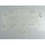 BRITISH ACTORS: A mixed group of signed cards comprising: VANESSA REDGRAVE, JIMMY EDWARDS, CYRIL