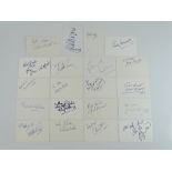 COMEDY GOLD: A mixed group of signed cards comprising: MICHAEL CRAWFORD, NORMAN WISDOM, BILLY