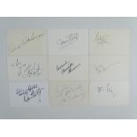 ACTION ACTORS: A mixed group of signed cards comprising: GENE HACKMAN, JAMES STEWART, ROBERT