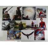 SUPERHEROES: A group of signed photographs together with a DVD cover and a promotional flyer to