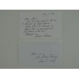 A handwritten letter from VANESSA REDGRAVE to Alex Brown regarding his work as her piano tuner -