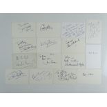 BRITISH ACTORS: A mixed group of signed cards comprising: TREVOR NUNN, JAMES BURKE, BERYL REID,