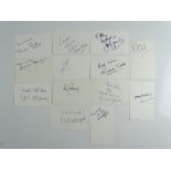 BRITISH ACTORS: A mixed group of signed cards comprising: DONALD SINDEN, RONALD FRASER, MICHAEL