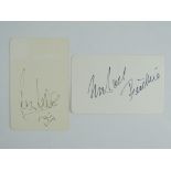 THE GOONS: PETER SELLERS and MICHAEL BENTINE - A pair of signed cards - both signed in black ink -