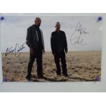 BREAKING BAD: A pair of signed photographs comprising: A 16x12 signed by BRYAN CRANSTON and AARON