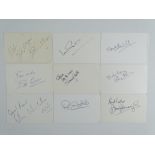 BRITISH ACTORS: A mixed group of signed cards comprising: JENNY AGUTTER, CLAIRE BLOOM, DAVID