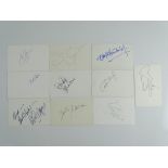 ACTION ACTORS: A mixed group of signed cards comprising: DONALD SUTHERLAND, OMAR SHARIF, ROD