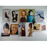 FEMALE FILM ACTORS - A group of signed colour and black/white photos of various female film