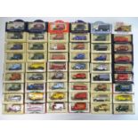 A large tray of diecast vans, buses etc mostly LLEDO DAYS GONE examples - VG in G boxes (54)