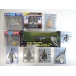 A mixed selection of boxed military aircraft in various scale by various manufacturers - VG in G