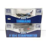 A pair of ARMOUR COLLECTION military jet fighters in 1:48 scale - comprising a Tornado and an F104